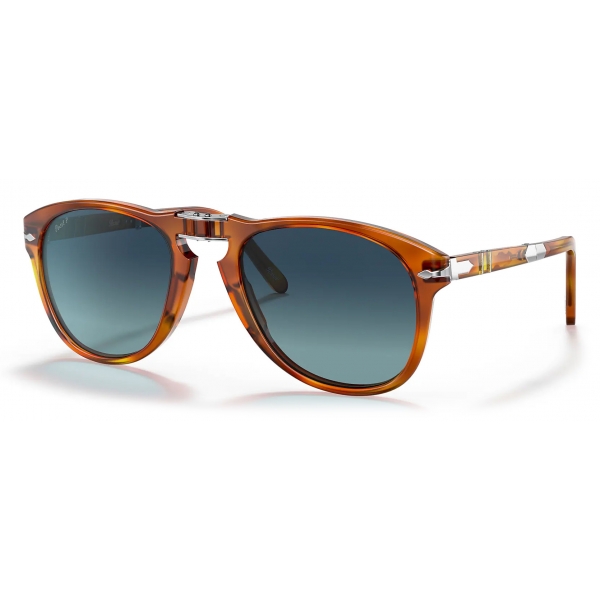 Persol - 714 Steve McQueen - Original - Terra di Siena / Polarized Light Blue - PO0714SM 96/S3 54-21 - Sunglasses - Eyewear