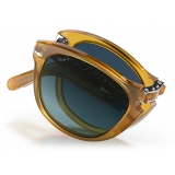Persol - 714 Steve McQueen - Original - Miele / Azzurre Polarizzate - PO0714SM 204 S3 54-21 - Occhiali da Sole - Eyewear