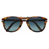 Persol - 714 Steve McQueen - Original - Caffè / Polarized Light Blue Gradient - PO0714SM 108/S3 54-21 - Sunglasses - Eyewear