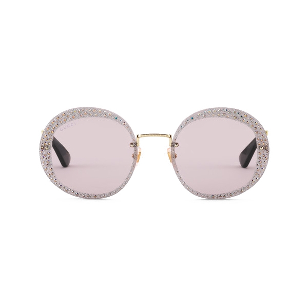 Gucci - Occhiali da Sole Rotondi con Cristalli - Oro Violla - Gucci Eyewear