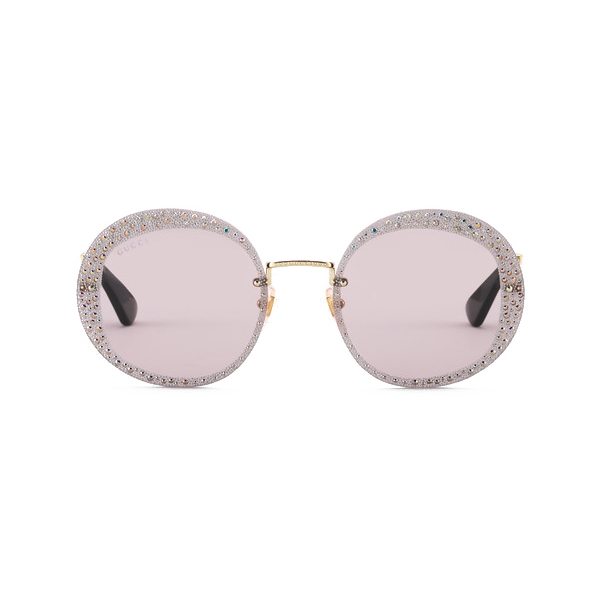 Gucci - Round Sunglasses with Crystals - Gold Violet - Gucci Eyewear ...