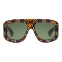 Gucci - Occhiali da Sole Rettangolari con Motivo GG - Tartaruga - Gucci Eyewear