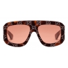 Gucci - Occhiali da Sole Rettangolari con Motivo GG - Tartaruga Arancione - Gucci Eyewear