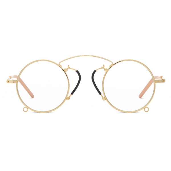 Gucci - Pince-Nez Round-Frame Glasses - Gold Yellow - Gucci Eyewear