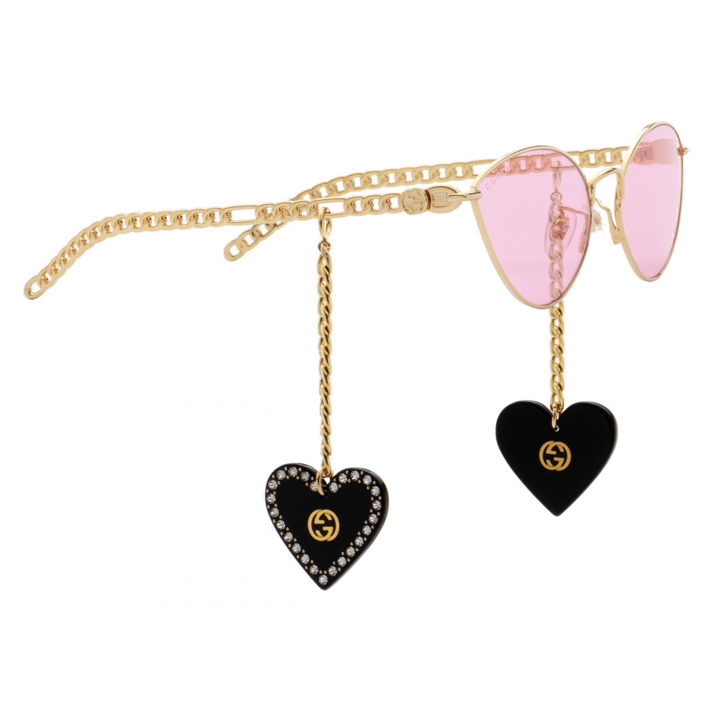 Gucci, Accessories, Nwt Gucci Gg978s 004 Cat Eye Heart Charm Sunglasses