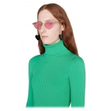 Gucci - Occhiali da Sole Cat-Eye con Ciondoli a Forma di Cuore - Oro Rosa - Gucci Eyewear