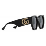 Gucci - Occhiali da Sole Rettangolari - Nero Grigio - Gucci Eyewear