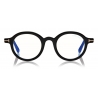 Tom Ford - Round Shape Blue Block Optical Glasses - Nero - FT5664-B - Occhiali da Vista - Tom Ford Eyewear