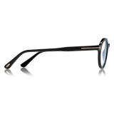 Tom Ford - Round Shape Blue Block Optical Glasses - Black - FT5664-B - Optical Glasses - Tom Ford Eyewear