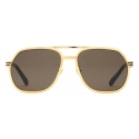 Gucci - Occhiali da Sole Navigator - Oro Giallo Marrone - Gucci Eyewear