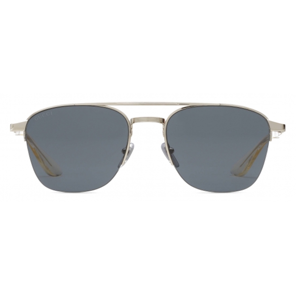 Gucci - Navigator Sunglasses - Silver Gray - Gucci Eyewear