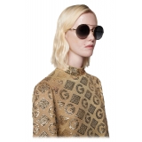 Gucci - Occhiali da Sole Rotondi - Oro Grigio - Gucci Eyewear