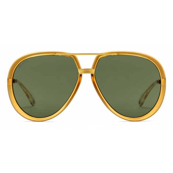 Gucci - Aviator Sunglasses - Yellow Green - Gucci Eyewear
