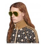 Gucci - Occhiali da Sole Aviator - Giallo Verde - Gucci Eyewear