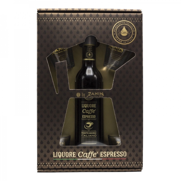 Zanin 1895 - Golmar - Espresso Coffee Liquor + 4 Glasses - Made in Italy - 20 % vol. - Spirit of Excellence
