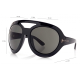 Tom Ford - Serena Round Oversized Sunglasses - Black - FT0886 - Sunglasses - Tom Ford Eyewear