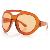 Tom Ford - Serena Sunglasses Rotondi Oversized - Marrone Chiaro - FT0886 - Occhiali da Sole - Tom Ford Eyewear