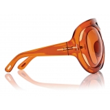 Tom Ford - Serena Round Oversized Sunglasses - Light Brown - FT0886 - Sunglasses - Tom Ford Eyewear