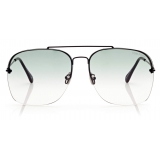 Tom Ford - Mackenzie Sunglasses Pilota - Nero Lucido - FT0883 - Occhiali da Sole - Tom Ford Eyewear