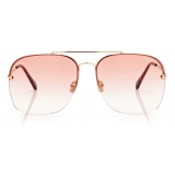Tom Ford - Mackenzie Sunglasses Pilota - Oro Lucido - FT0883 - Occhiali da Sole - Tom Ford Eyewear