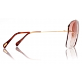Tom Ford - Mackenzie Sunglasses - Pilot Sunglasses - Shiny Deep Gold- FT0883 - Sunglasses - Tom Ford Eyewear