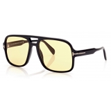 Tom Ford - Falconer Sunglasses Pilota - Nero Lucido Marrone- FT0884 - Occhiali da Sole - Tom Ford Eyewear