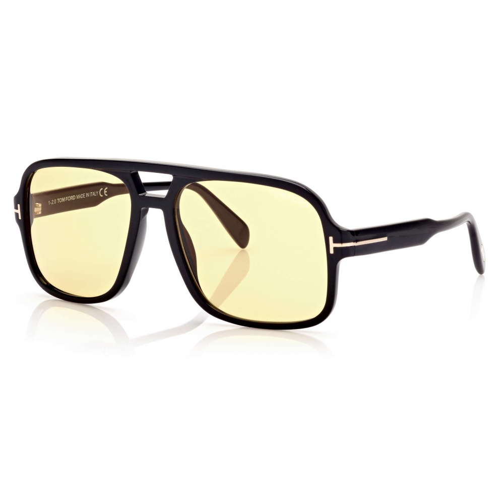 Tom Ford - Falconer Sunglasses - Pilot Sunglasses - Shiny Black Brown ...