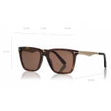 Tom Ford - Garrett Sunglasses - Occhiali da Sole Quadrati - Havana Scuro - FT0862 - Occhiali da Sole - Tom Ford Eyewear