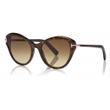 Tom Ford - Leigh Sunglasses - Occhiali da Sole Cat-Eye - Havana Scuro - FT0850 - Occhiali da Sole - Tom Ford Eyewear