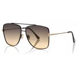 Tom Ford - Reggie Sunglasses - Occhiali da Sole Quadrati Oversized - Nero - FT0838 - Occhiali da Sole - Tom Ford Eyewear