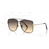 Tom Ford - Reggie Sunglasses - Occhiali da Sole Quadrati Oversized - Nero - FT0838 - Occhiali da Sole - Tom Ford Eyewear