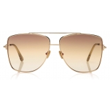 Tom Ford - Reggie Sunglasses - Occhiali da Sole Quadrati Oversized - Oro Rosa - FT0838 - Occhiali da Sole - Tom Ford Eyewear