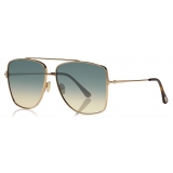 Tom Ford - Reggie Sunglasses Quadrati Oversized - Oro Rosa Blu - FT0838 - Occhiali da Sole - Tom Ford Eyewear