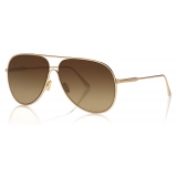 Tom Ford - Alec Sunglasses - Occhiali da Sole Pilota - Oro Rosa - FT0824 - Occhiali da Sole - Tom Ford Eyewear