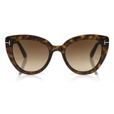 Tom Ford - Izzi Sunglasses - Occhiali da Sole Cat-Eye - Havana Scuro - FT0845 - Occhiali da Sole - Tom Ford Eyewear