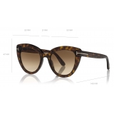 Tom Ford - Izzi Sunglasses - Occhiali da Sole Cat-Eye - Havana Scuro - FT0845 - Occhiali da Sole - Tom Ford Eyewear