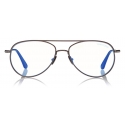 Tom Ford -  Blue Block Pilot Opticals - Pilot Optical Glasses - Gunmetal - FT5693-B - Optical Glasses - Tom Ford Eyewear