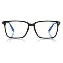 Tom Ford -  Soft Square Shape Blue Block Optical - Nero - FT5696-B - Occhiali da Vista - Tom Ford Eyewear