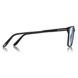 Tom Ford -  Soft Square Shape Blue Block Optical - Black - FT5696-B - Optical Glasses - Tom Ford Eyewear