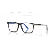 Tom Ford -  Soft Square Shape Blue Block Optical - Nero - FT5696-B - Occhiali da Vista - Tom Ford Eyewear