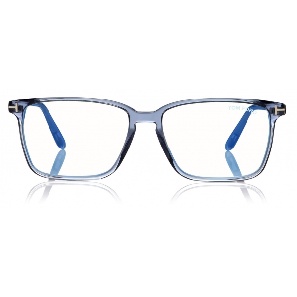 Tom Ford -  Soft Square Shape Blue Block Optical - Blu - FT5696-B - Occhiali da Vista - Tom Ford Eyewear