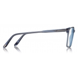 Tom Ford -  Soft Square Shape Blue Block Optical - Blu - FT5696-B - Occhiali da Vista - Tom Ford Eyewear