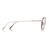 Tom Ford - Round Shape Blue Block Optical - Shiny Rose Gold - FT5691-B - Optical Glasses - Tom Ford Eyewear