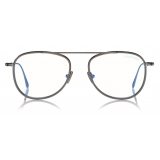 Tom Ford - Round Shape Blue Block Optical - Rutenio Scuro - FT5691-B - Occhiali da Vista - Tom Ford Eyewear