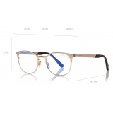 Tom Ford - Blue Block Rounded Opticals - Round Optical Glasses - Rose Gold - FT5732-B - Optical Glasses - Tom Ford Eyewear