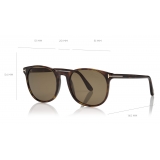 Tom Ford - Ansel Sunglasses - Occhiali da Sole Rotondi - Havana Scuro - FT0858 - Occhiali da Sole - Tom Ford Eyewear
