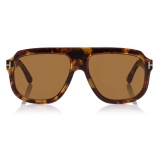 Tom Ford - Ronan Sunglasses Navigatore - Havana Vintage - FT0743 - Occhiali da Sole - Tom Ford Eyewear