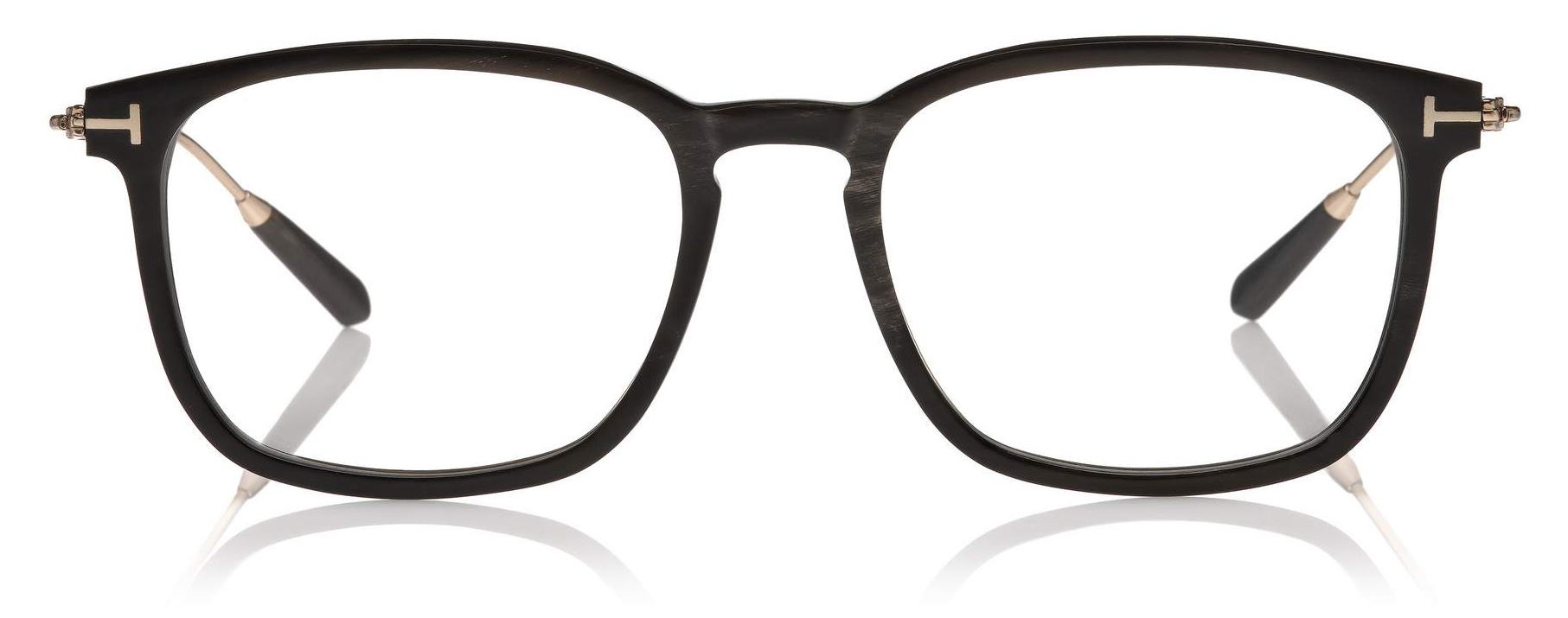 Tom Ford - Key Bridge Round Horn Optical - Black Horn - FT5722-P