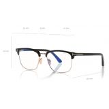 Tom Ford - Key Bridge Round Horn Optical - Black - FT5722-P - Optical Glasses - Tom Ford Eyewear