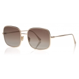 Tom Ford - Keira Sunglasses - Occhiali da Sole Quadrati - Oro Rosa Lucido - FT0865 - Occhiali da Sole - Tom Ford Eyewear